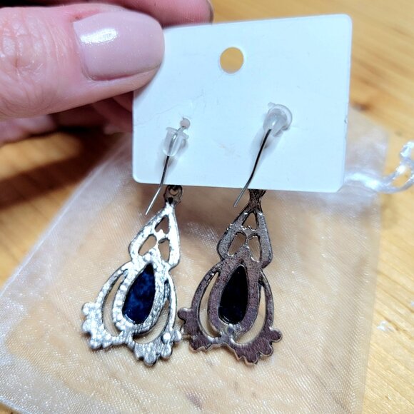Elegant Turquoise Teardrop Fashion Hook Earrings, NEW - Picture 2 of 2